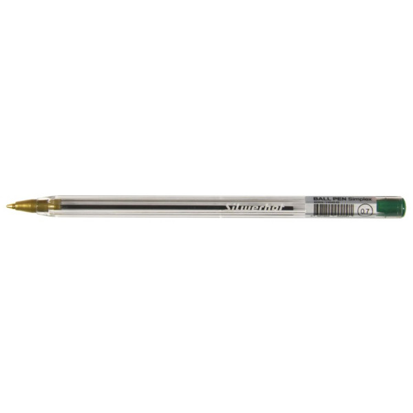 Ручка шариковая Silwerhof Simplex (0,7мм, зеленый, коробка картонная)
