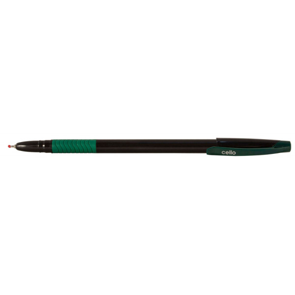 Ручка шариковая Cello SLIMO GRIP (игловидный пиш. наконечник, 0,7мм, зеленый, чернила пониженной вязкости, резиновая манжета, коробка)