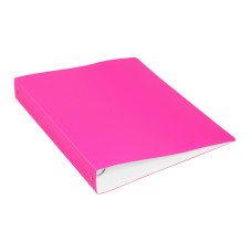 Папка с зажимом Бюрократ Double Neon DNE07PPINK (зажимов 1, A4, пластик, толщина пластика 0,7мм, карман продольный внутренний, ширина корешка 27мм, розовый) [DNE07PPINK]