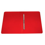 Папка с зажимом Бюрократ -PZ05PRED (зажимов 1, A4, пластик, толщина пластика 0,5мм, торцевая наклейка, красный)