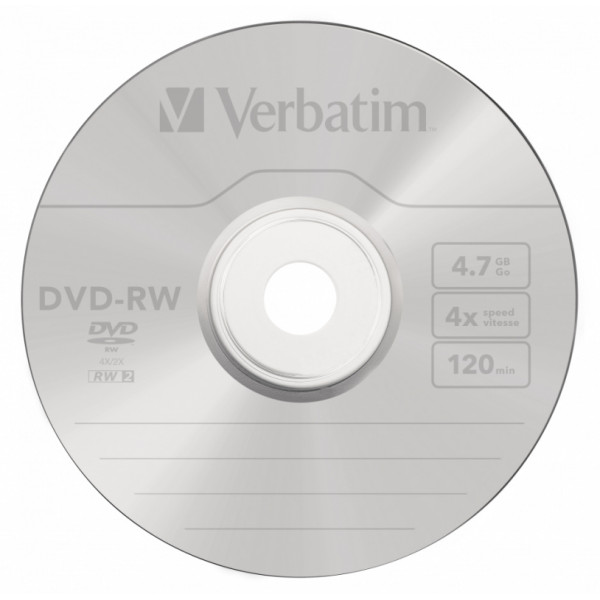 Диск DVD-RW Verbatim (4.7Гб, 4x, cake box, 25)