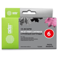 Чернильный картридж Cactus CS-BCI6PM (светло-пурпурный; 12стр; BJC-8200, MP750, MP760, MP780, iP4000, iP5000, iP6000D, iP8500, S800, S820D, S830D, S900, S9000, i865, i905D, i9100, i950, i965, i990, i9900, i9951) [CS-BCI6PM]