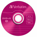 Диск DVD+R Verbatim (4.7Гб, 16x, slim case, 5)