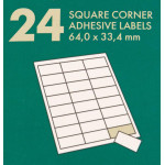 Этикетки Lomond (A4, односторонняя, 50 листов, белый, накл: 24шт, 33,4x64мм)