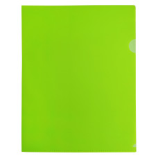 Папка-уголок Бюрократ Double Neon DNECLETT (A4, пластик, толщина пластика 0,18мм, салатовый) [DNECLETT]