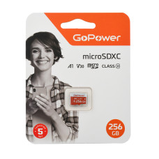 Карта памяти microSDXC 256Гб GoPower (100Мб/с) [00-00025684]