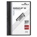 Папка с клипом Durable Duraclip 2200-01 (верхний лист прозрачный, A4, вместимость 1-30 листов, черный)