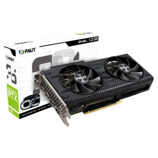 Видеокарта GeForce RTX 3060 1320МГц 12Гб Palit DUAL OC (PCI-E, GDDR6, 192бит, 1xHDMI, 3xDP)