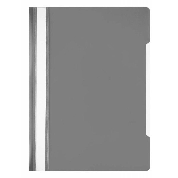 Папка-скоросшиватель Бюрократ Economy -PSE20GREY (A4, прозрачный верхний лист, пластик, серый)