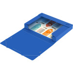 Папка-короб Бюрократ -BA40/07BLUE (A4, пластик, толщина пластика 0,7мм, на резинке, ширина корешка 40мм, синий)