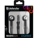 Наушники DEFENDER Basic-620 (проводные вкладыши в ушной раковине, 1.1м, 3.5 мм)