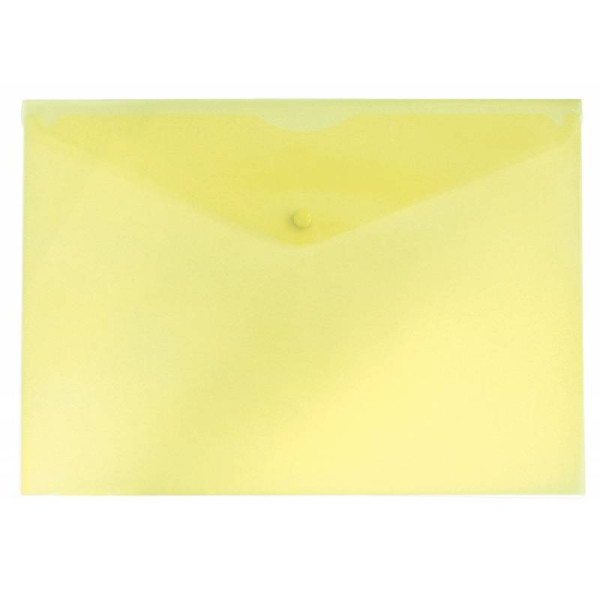Конверт на кнопке Бюрократ Economy PK100YEL (A4, пластик, толщина пластика 0,1мм, желтый)