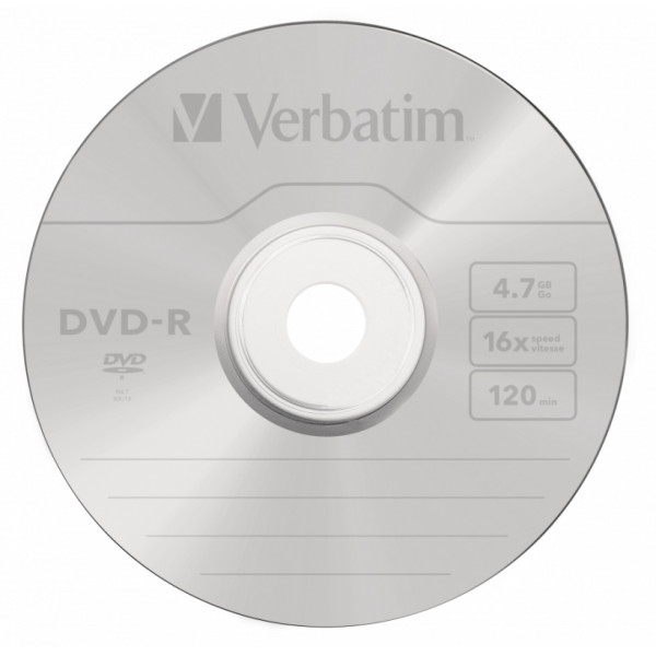 Диск DVD-R Verbatim (4.7Гб, 16x, bulk, 50)