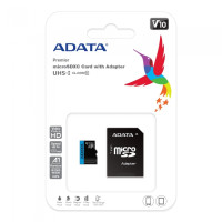 Карта памяти microSDXC 64Гб ADATA (Class 10, 85Мб/с, UHS-I U1, адаптер на SD) [AUSDX64GUICL10A1-RA1]