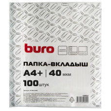 Папка-вкладыш Buro 1496922 (глянцевые, А4+, 40мкм, упаковка 100шт)