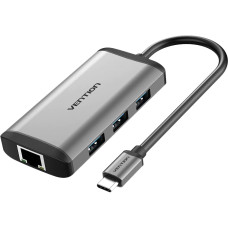 Мультифункциональный хаб Vention (USB 3.1 Type-C (m), USB Type-C (f); 3 x USB 3.0 (f); HDMI (f); RJ45; VGA (f)) [CNCHB]