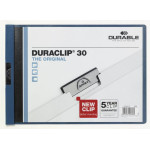 Папка с клипом Durable Duraclip Original 224607 (A4, вместимость 1-30 листов, темно-синий)