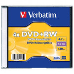 Диск DVD+RW Verbatim (4,7Гб, 4x, jewel case, 5)