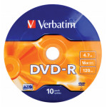 Диск DVD-R Verbatim (4.7Гб, 16x, bulk, 10)