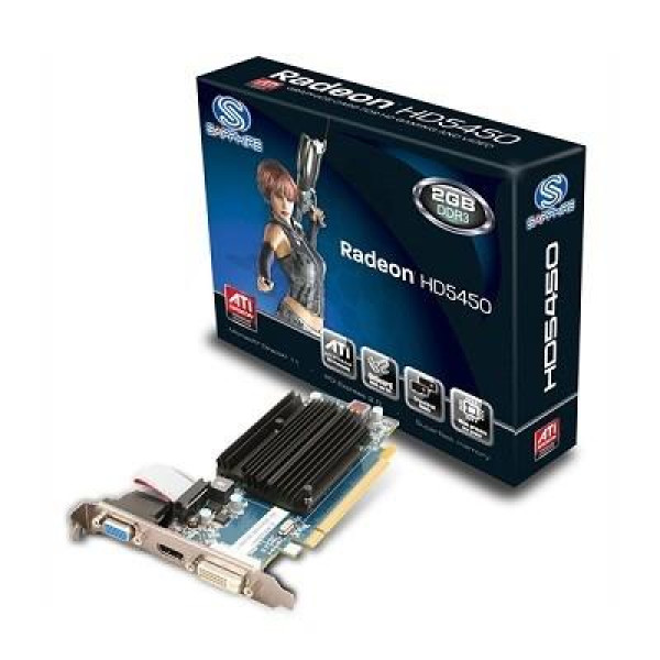 Видеокарта Radeon HD 5450 650МГц 2Гб Sapphire (PCI-E 16x 2.1, GDDR3, 64бит, 1xHDMI)