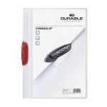 Папка с фигурным клипом Durable Swingclip 226003 (верхний лист полупрозрачный, A4, вместимость 1-30 листов, красный)