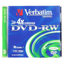 Диск DVD-RW Verbatim (4.7Гб, 4x, jewel case, 5) [43285]