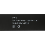 Блок распределения питания LANMASTER TWT-PDU19-10A8P-1.8 (10А, горизонтальное, 8xSchuko, базовые, Schuko, 1,8м)