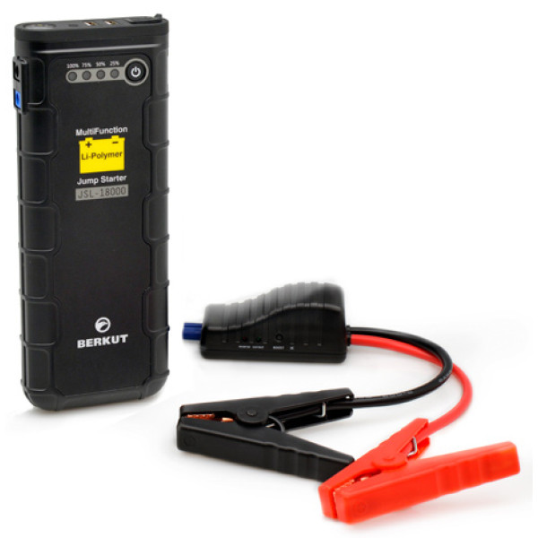 Пуско-зарядное устройство BERKUT JSL-18000 (емкость: 18 000мAч, стартовый ток: 300A, пиковый ток: 600A)