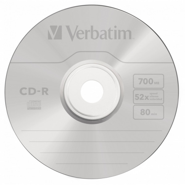 Диск CD-R Verbatim (0.68359375Гб, 52x, jewel case, 10)