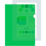 Папка-уголок Бюрократ -E310/1GR (A4, пластик, толщина пластика 0,18мм, зеленый)