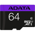 Карта памяти microSDXC 64Гб ADATA (Class 10, UHS-I U1, адаптер на SD)