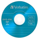 Диск DVD-RW Verbatim (4.7Гб, 4x, slim case, 5)
