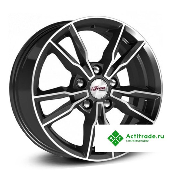 IFree Икигай R16/6.5J PCD 5x100 ET 35 ЦО 67,1 черный с полированной лицевой поверхностью
