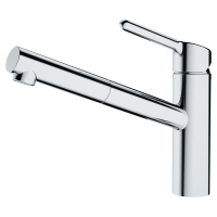 Смеситель однорычажный (142мм поворотный выдвижной излив, нержавеющая сталь) [115.0623.055]