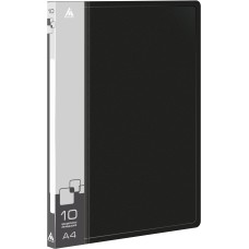 Папка Бюрократ BPV10BLACK (A4, пластик, толщина пластика 0,6мм, карман торцевой с бумажной вставкой, черный) [BPV10BLACK]