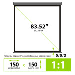 Экран Cactus Wallscreen CS-PSW-150X150-SG (настенно-потолочный, 83,52