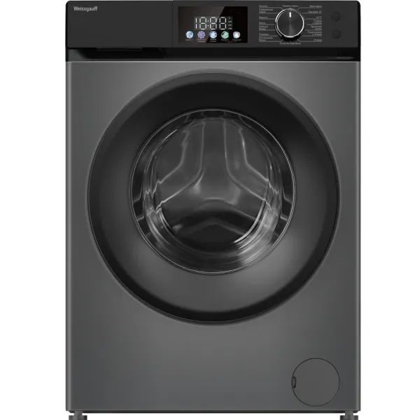 Стиральная машина Weissgauff WM 45126 Inverter Steam(фронтальная, макс:7кг, темно-серебристый)