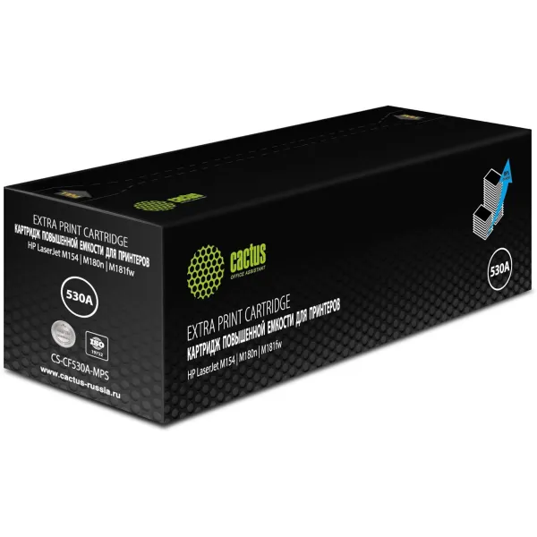 Тонер-картридж Cactus CS-CF530A-MPS (черный; 3300стр; CLJ Pro M154a, M154nw, MFP M180n, M180nw, M181fw)