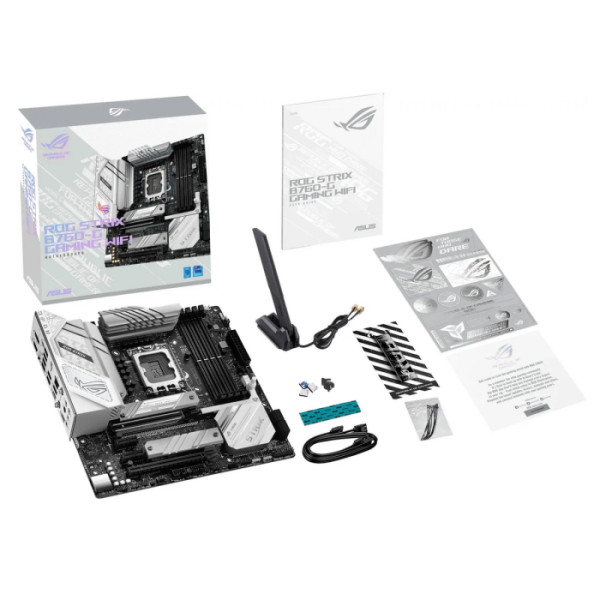 Материнская плата ASUS ROG STRIX B760-G GAMING WIFI (LGA1700, Intel B760, 4xDDR5 DIMM, microATX, RAID SATA: 0,1,10,5)