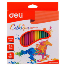 Карандаши Deli ColoRun EC00120 (пластик, трехгранный, 24 цветов, упаковка 24шт, коробка европодвес)