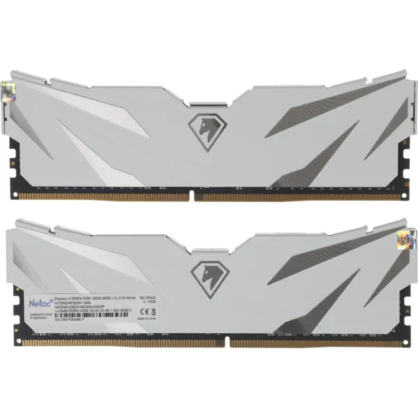 Память DIMM DDR4 2x8Гб 3200МГц Netac (25600Мб/с, CL16, 288-pin, 1.35 В)
