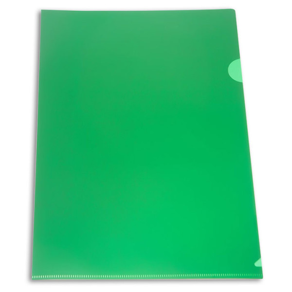 Папка-уголок Бюрократ E310N/1GR (A4, пластик, непрозрачный, толщина пластика 0,18мм, зеленый)
