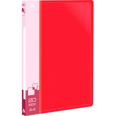 Папка Бюрократ -BPV20RED (A4, пластик, толщина пластика 0,6мм, карман торцевой с бумажной вставкой, красный) [BPV20RED]