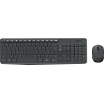 Клавиатура и мышь Logitech MK235 Wireless Keyboard and Mouse Black USB (радиоканал, классическая мембранная, 101кл, светодиодная, кнопок 2, 1000dpi)