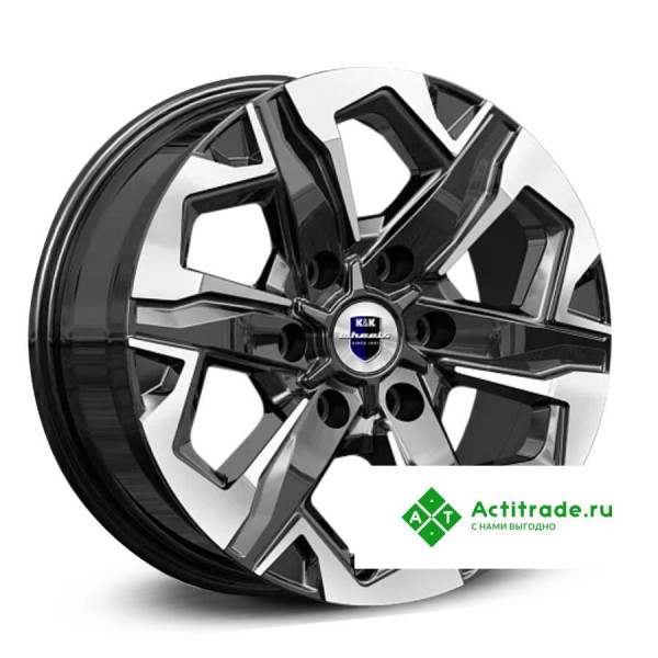 КиК Тейт R17/7.5J PCD 6x139,7 ET 38 ЦО 67,1 черный с полированной лицевой поверхностью
