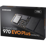 Жесткий диск SSD 1Тб Samsung 970 EVO Plus (2280, 3500/3300 Мб/с, 550000 IOPS, PCI-E, 1024Мб, для ноутбука и настольного компьютера)