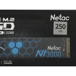 Жесткий диск SSD 250Гб Netac NV3000 (2280, 3000/1400 Мб/с, 120000 IOPS, PCIe 3.0 x4 (NVMe), для ноутбука и настольного компьютера)
