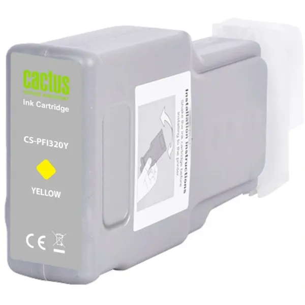 Cactus CS-PFI320Y (желтый пигментный; 300стр; imagePROGRAF TM-200, TM-200 MFP L24ei, TM-205, TM-300)