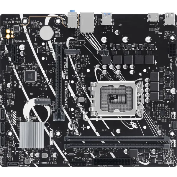 Материнская плата ASUS PRIME B760M-F (SocketLGA1700, 2xDDR5, microATX, RAID SATA: 0,1,15,5)