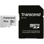 Карта памяти microSDHC 16Гб Transcend (Class 10, 95Мб/с, UHS-I U1, адаптер на SD)